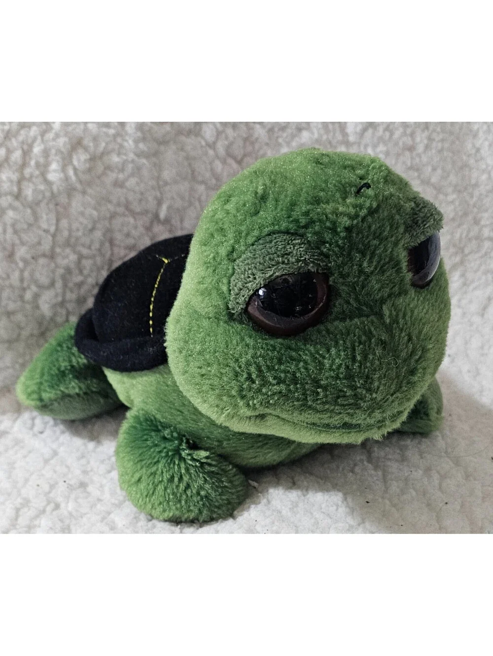 People Pals Turtle Plush Toy Big Dreamy Eyes & Head Green & Black 9